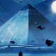 A pyramid looms on Stephan Martiniere’s book cover for Cixin Liu's The Three-Body Problem.